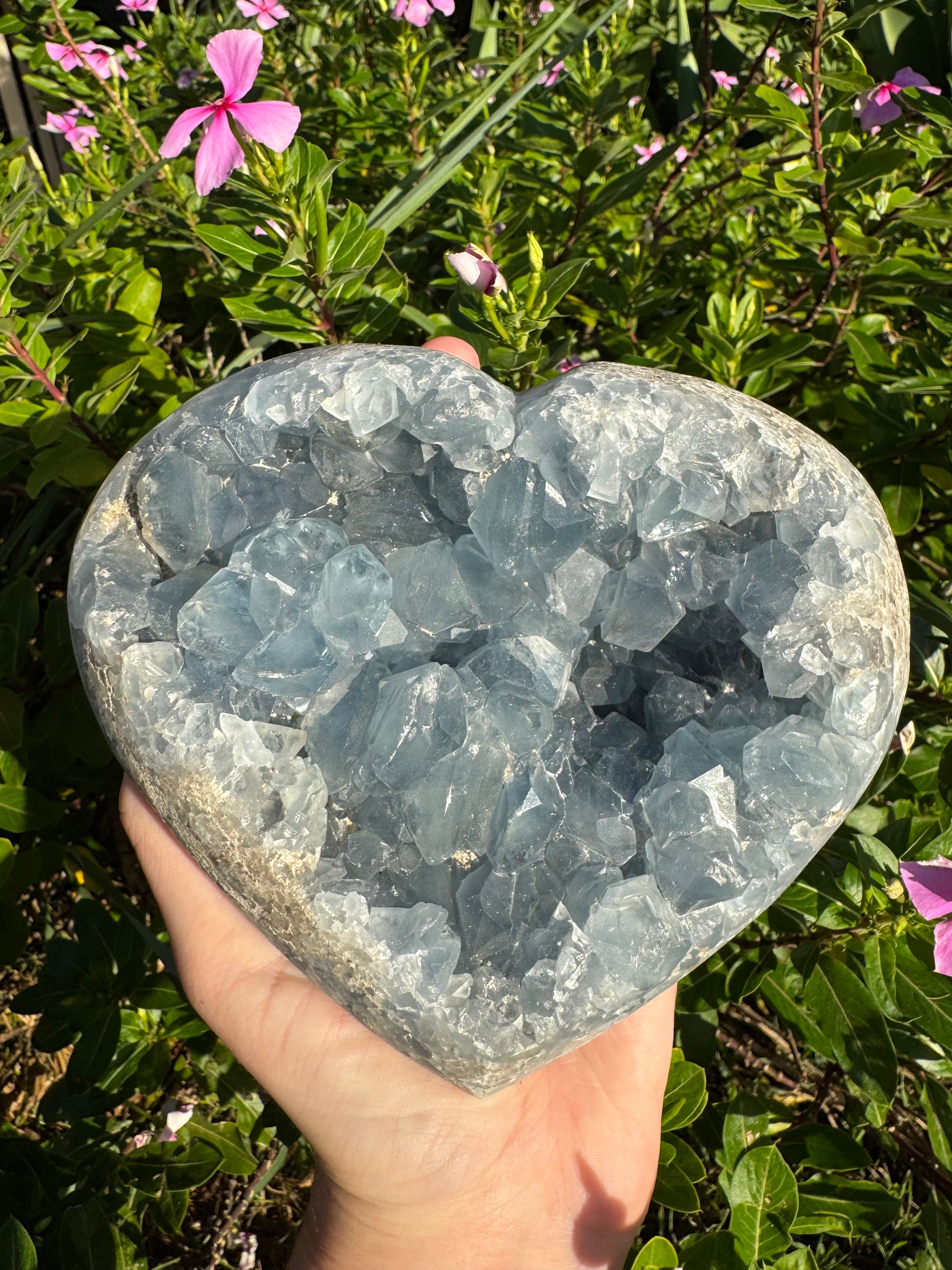 Blue Celestite Heart