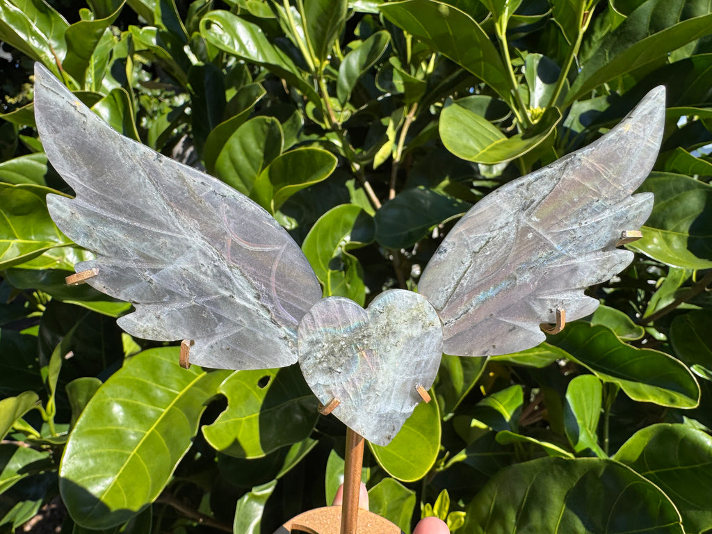 Labradorite Heart Wings