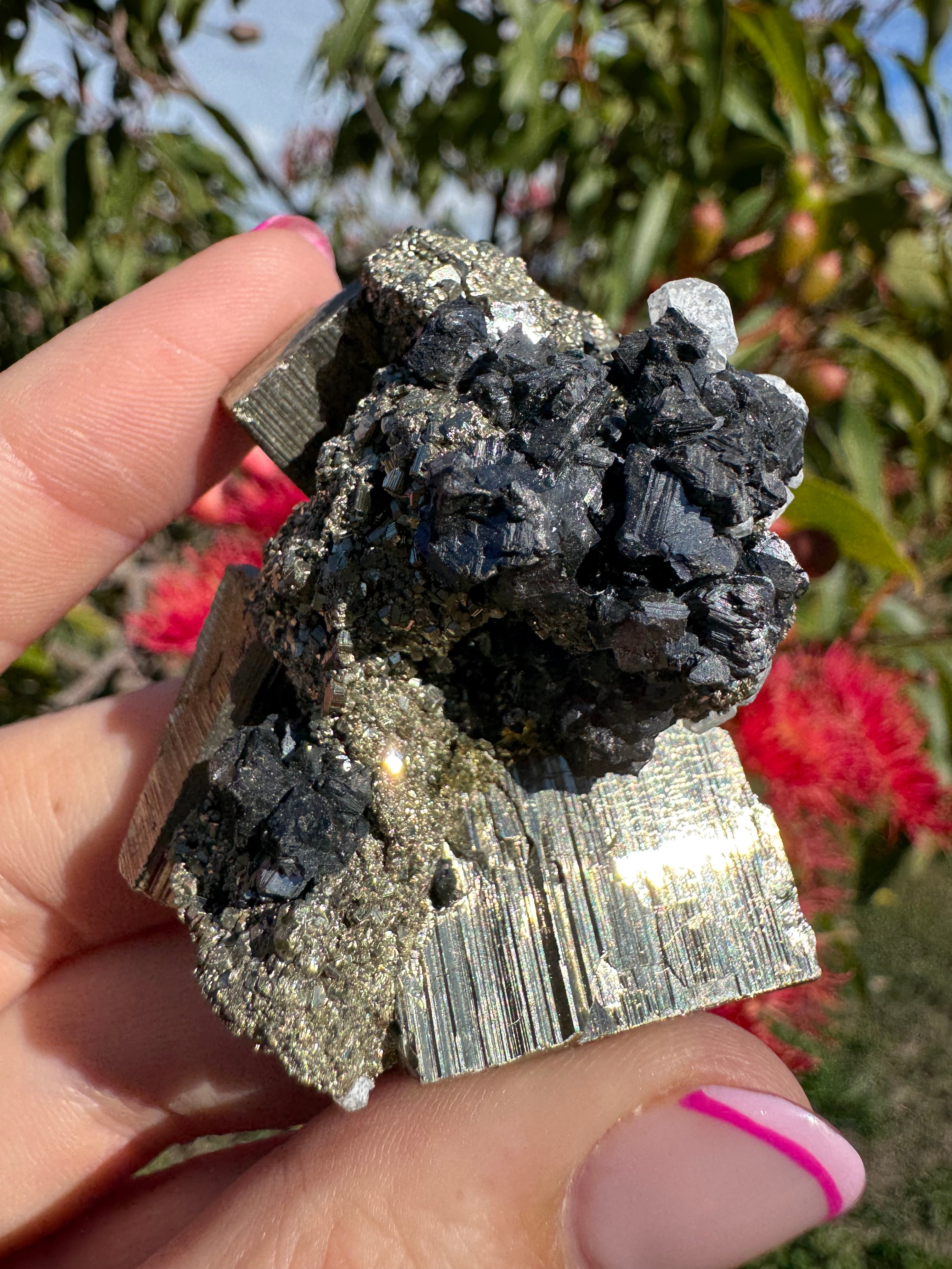 Pyrite And Galena On Quartz Specimen