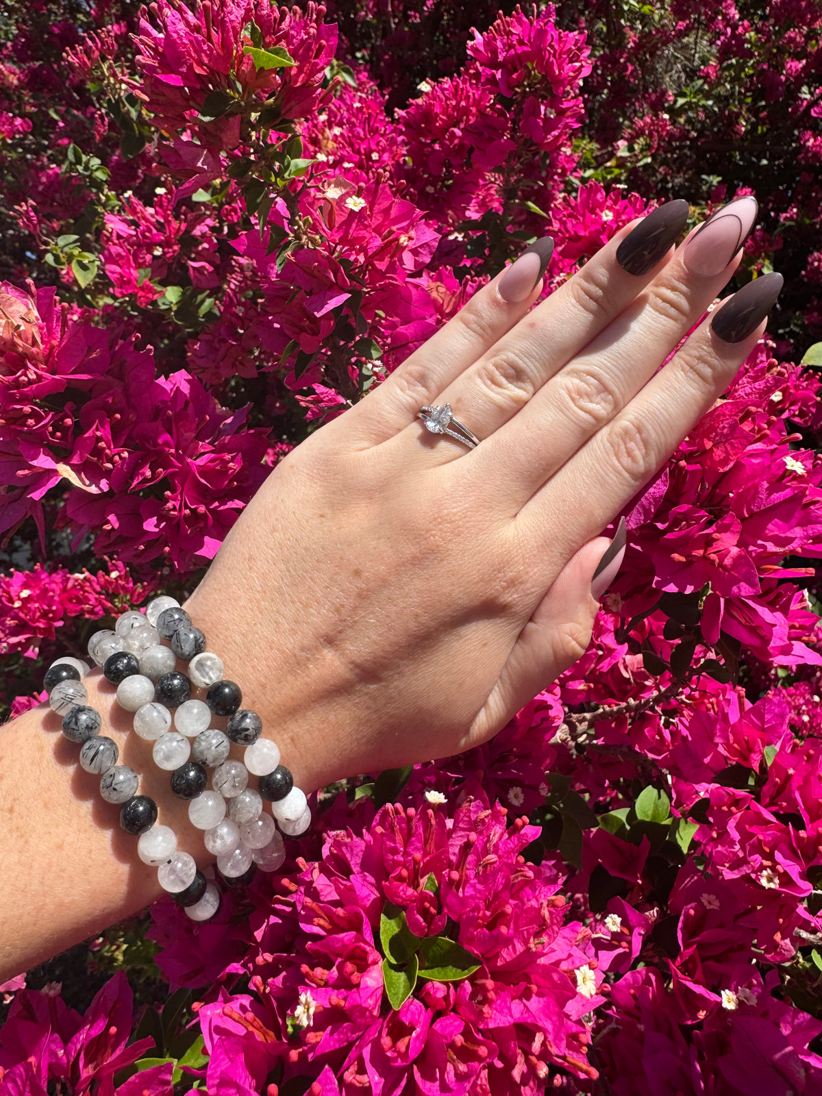 Tourmaline in Quartz 8mm Bracelet