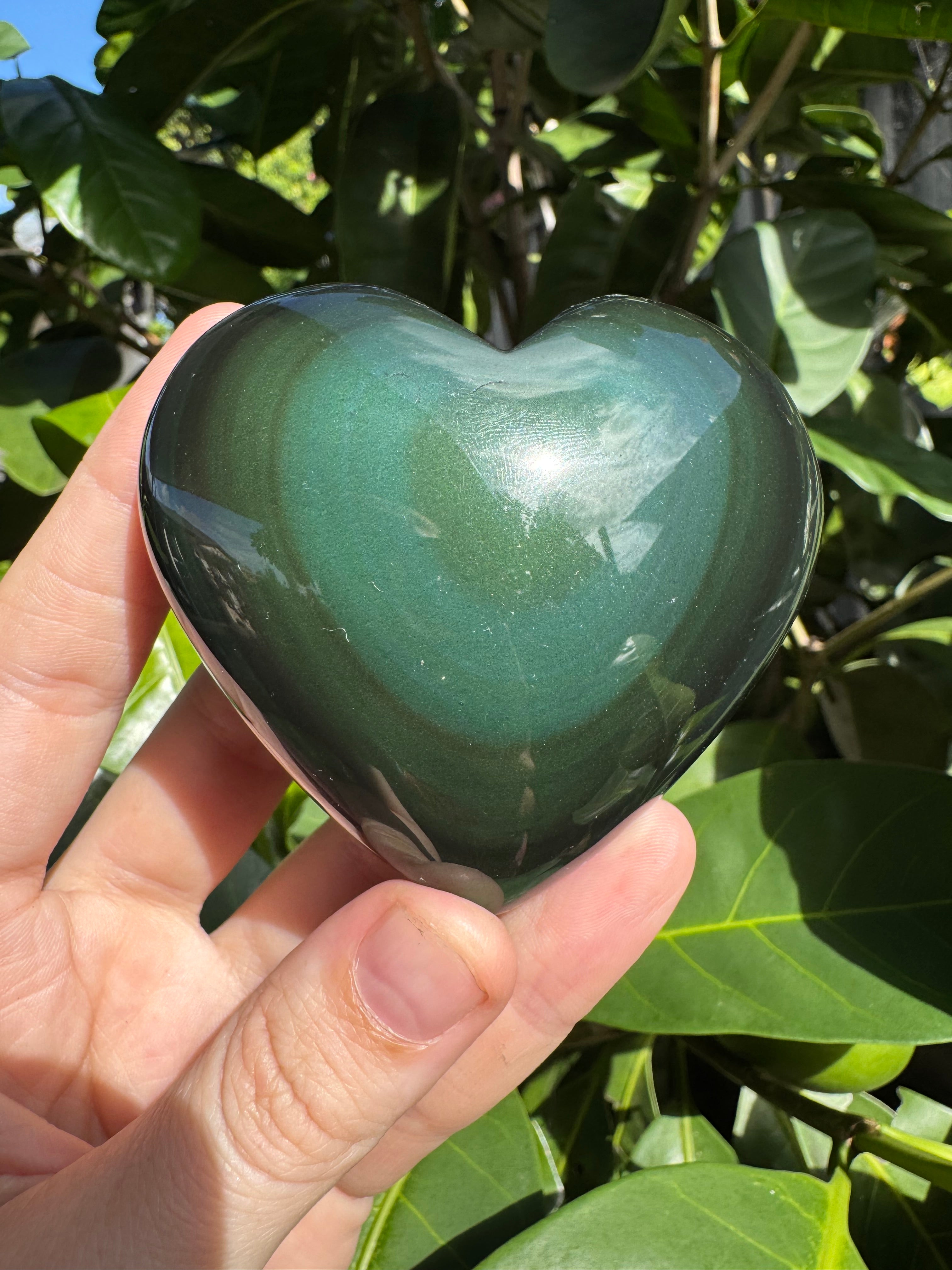 Rainbow Obsidian Heart