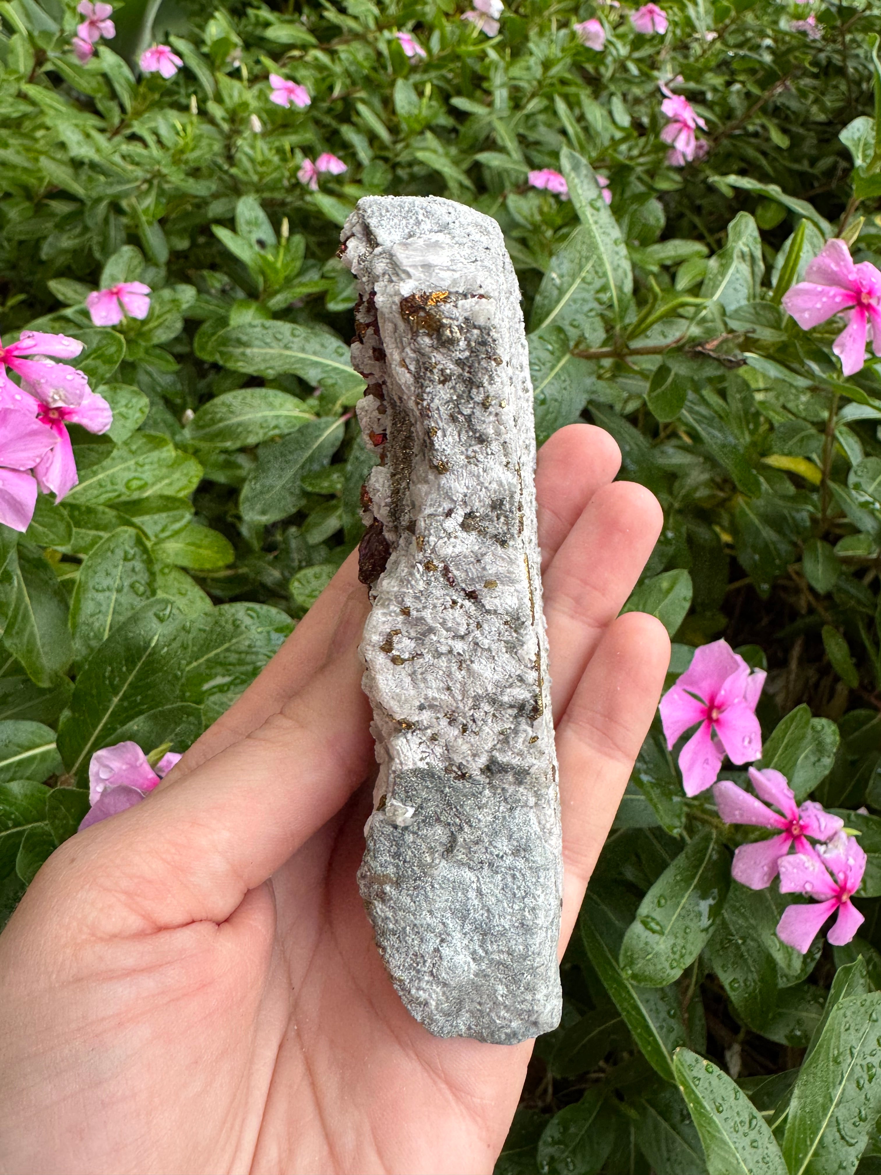Chalcopyrite + UV Mangano Calcite Specimen