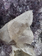 Amethyst Cluster with Druzy Calcite Inclusions