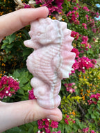 Pink Opal Seahorse Carving