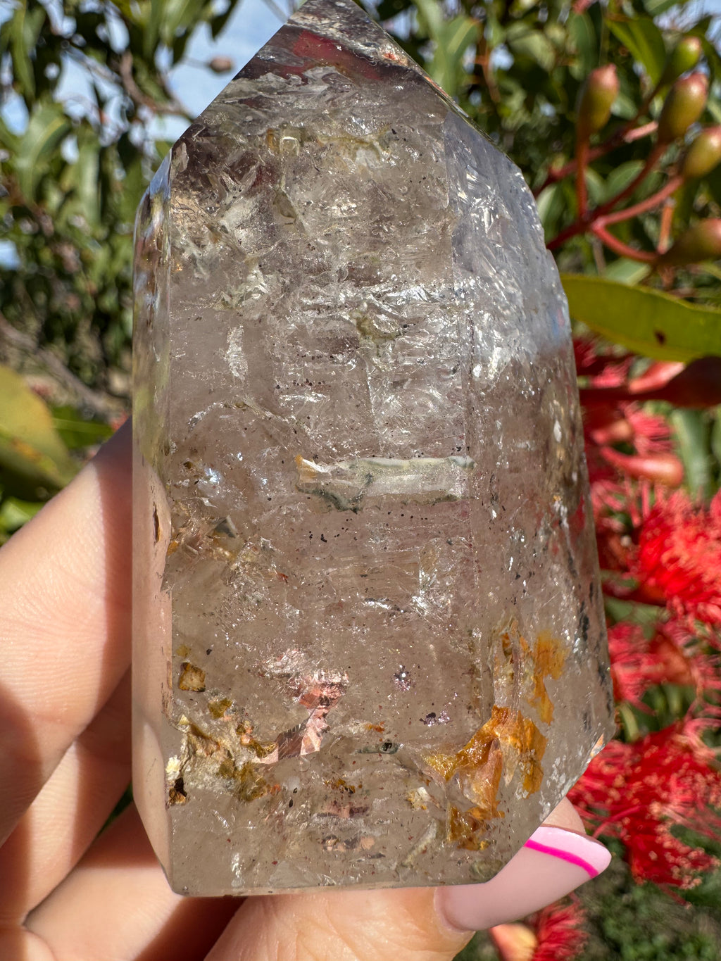 Included Smoky Quartz Polished Freeform
