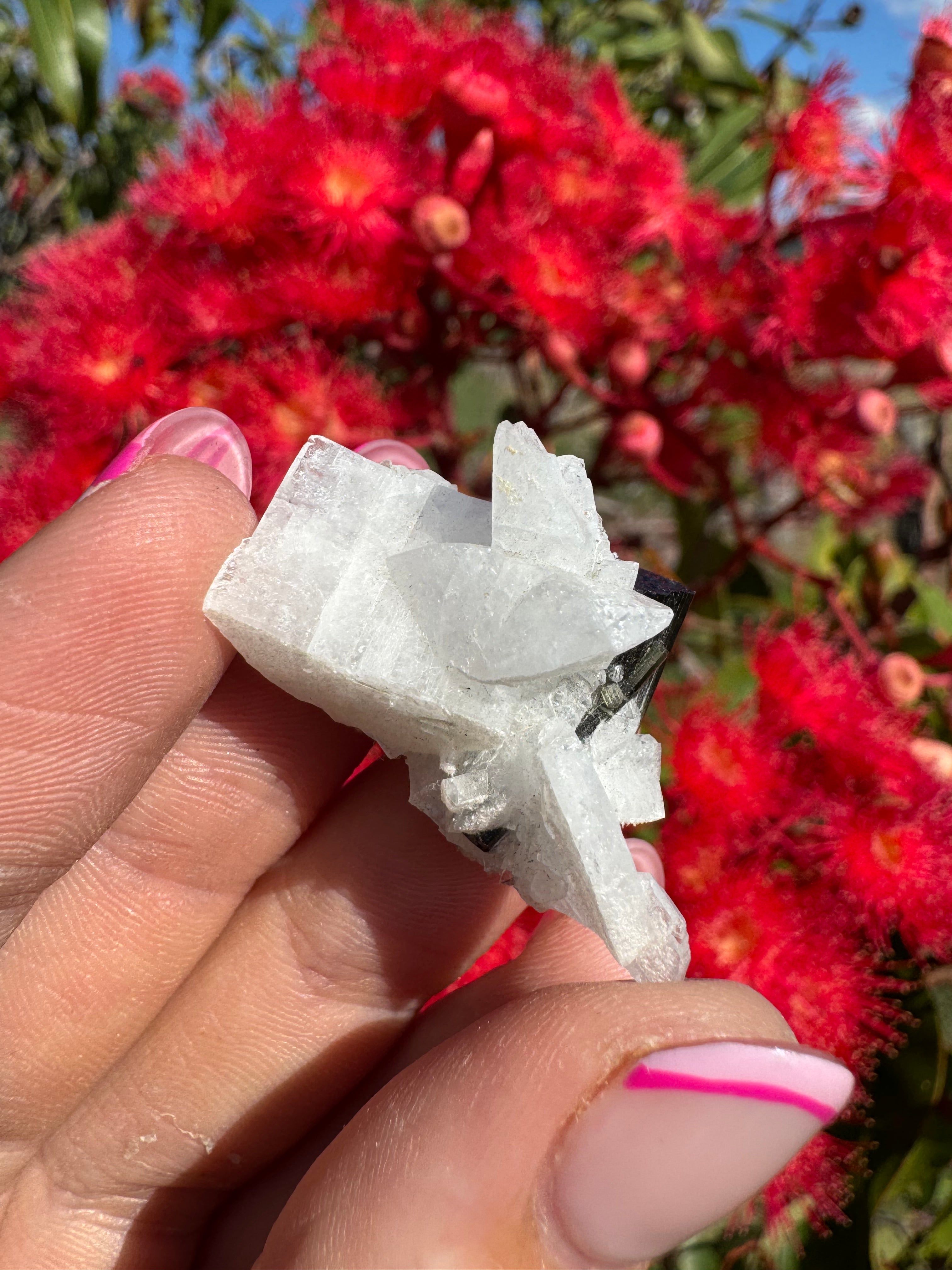 Green Tourmaline and Quartz Specimen - Stak Nala