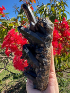 Deep Black Smoky Quartz Cluster - 2.049kg