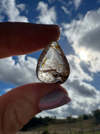 Golden Rutile In Quartz Cabachon
