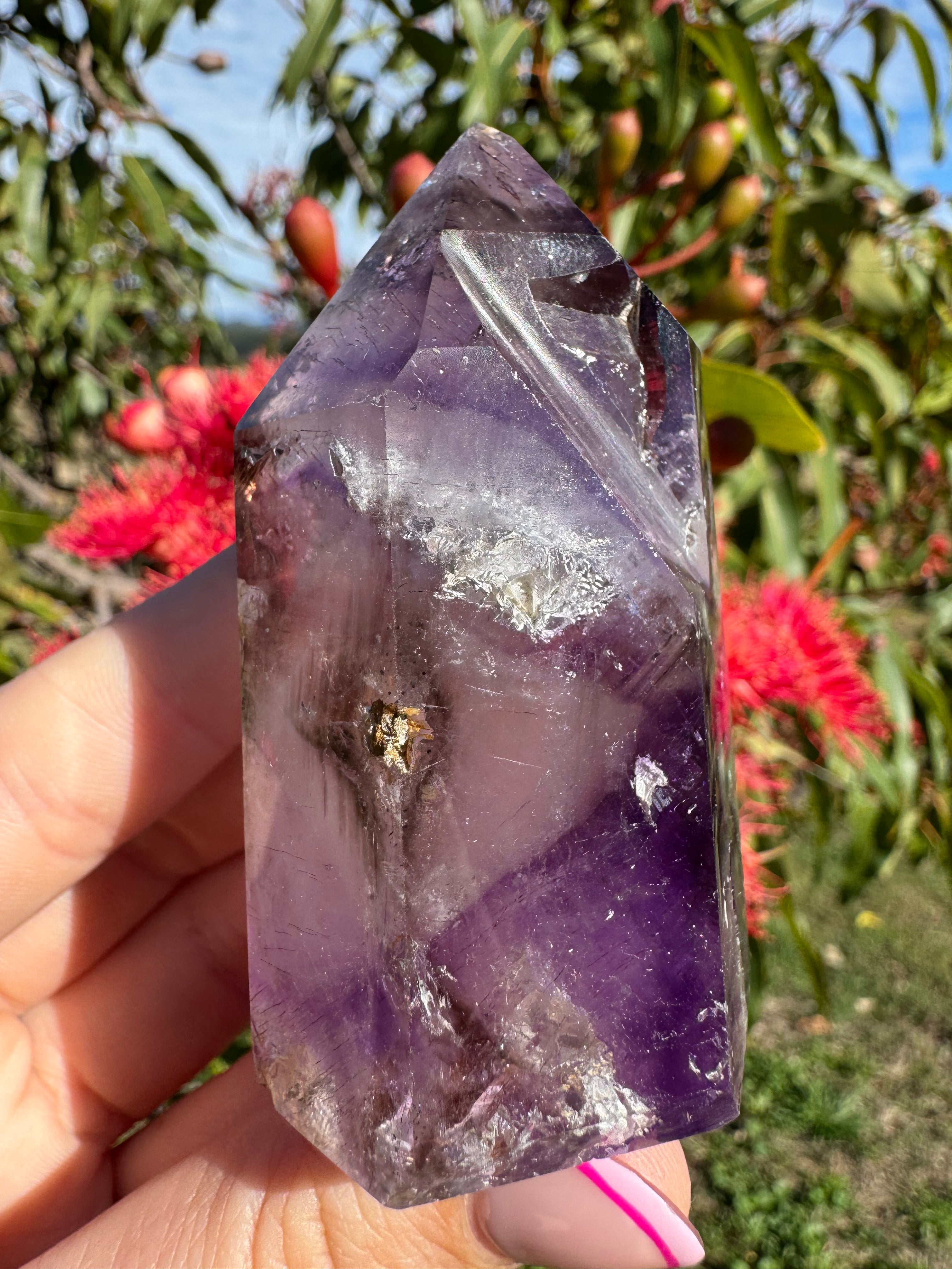 Included Amethyst Polished Freeform