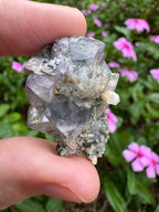Fluorite And Pyrite With Calcite Point Specimen - High Quality