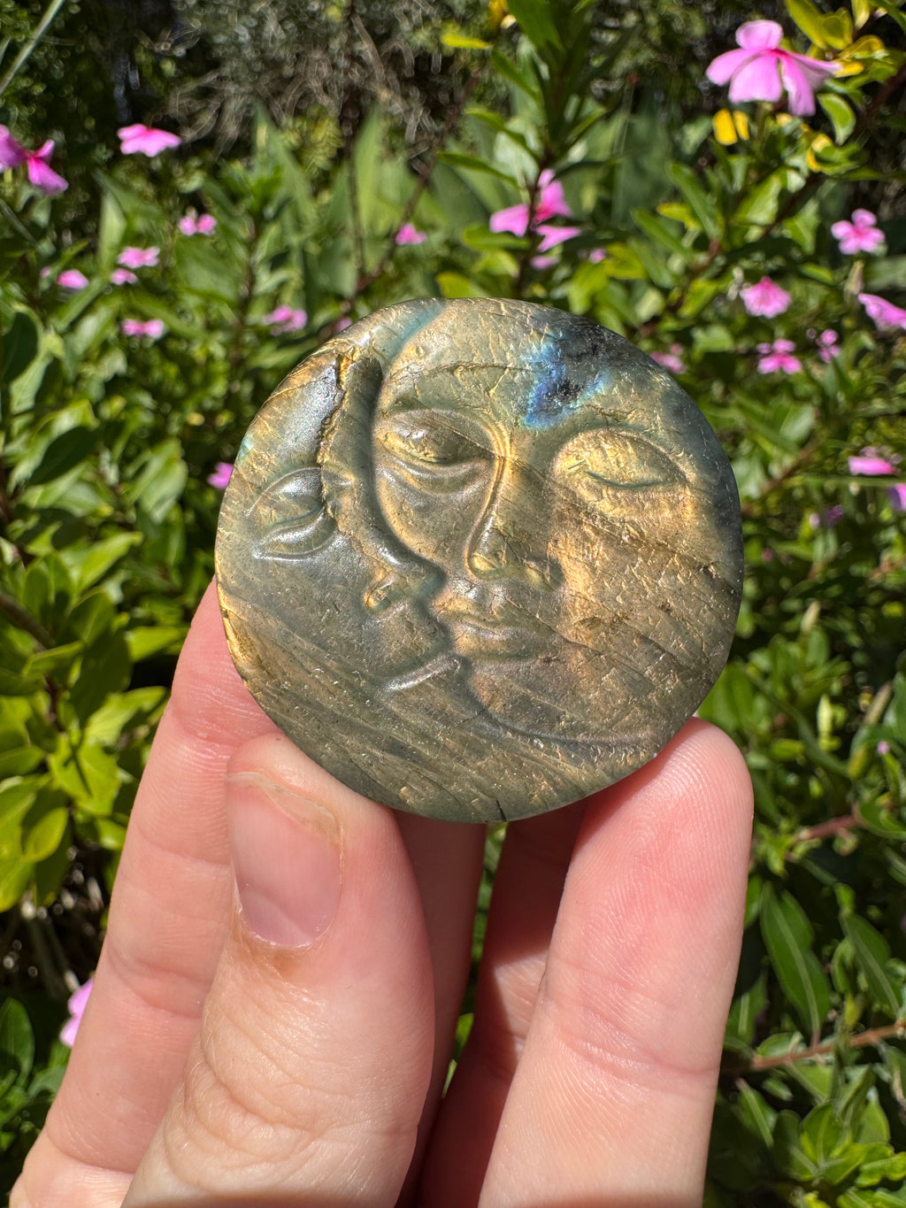 Labradorite Sun And Moon Carving