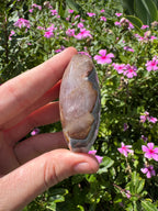 Mexican Agate And Amethyst Palm Stone