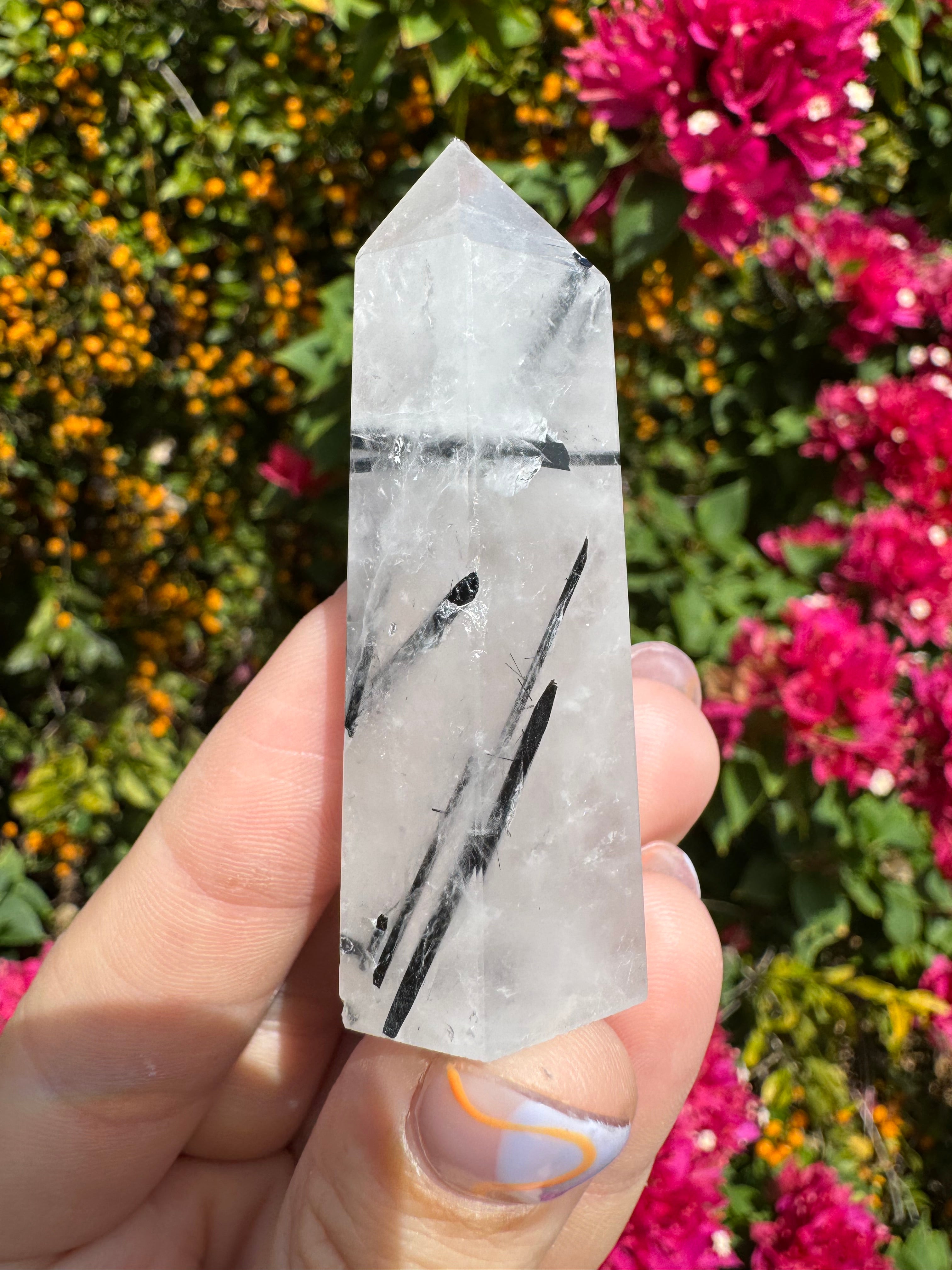 Included Quartz Point - Black Tourmaline