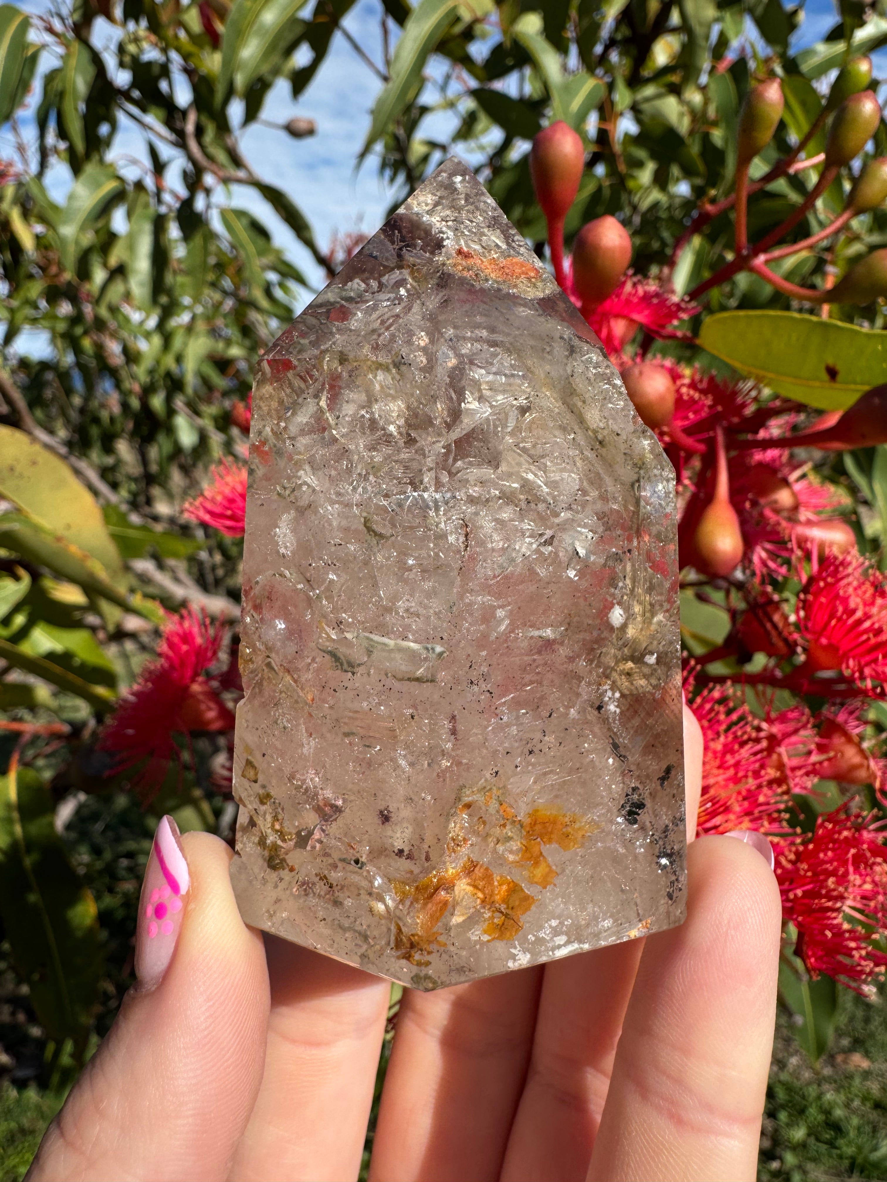 Included Smoky Quartz Polished Freeform