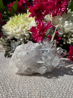 Himalayan Pink Lithium Quartz with Chlorite Inclusions Cluster