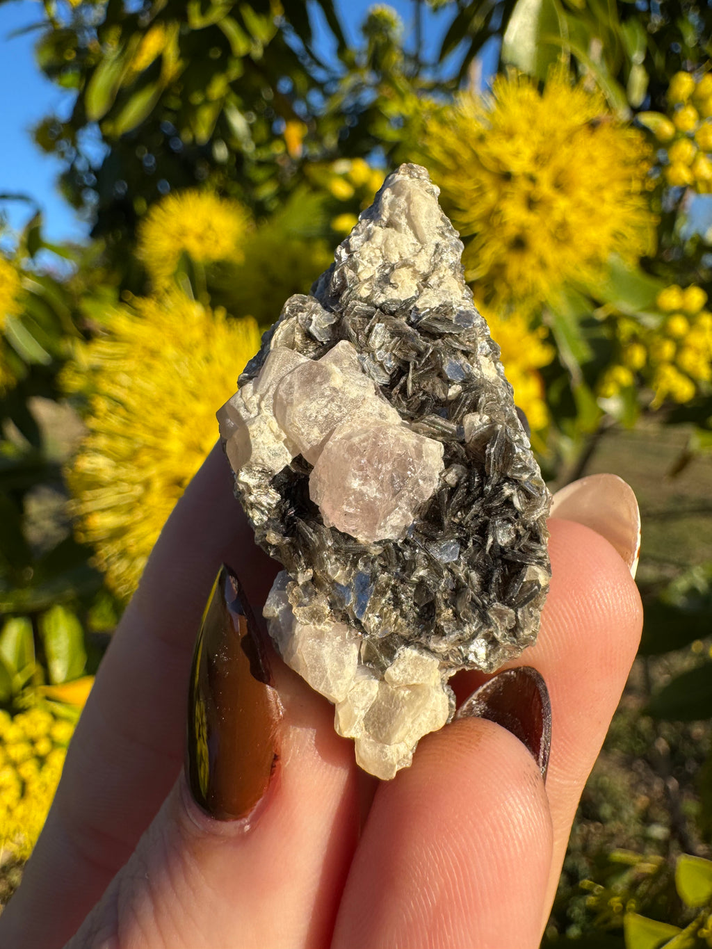 Pink Apatite On Mica Matrix Specimen