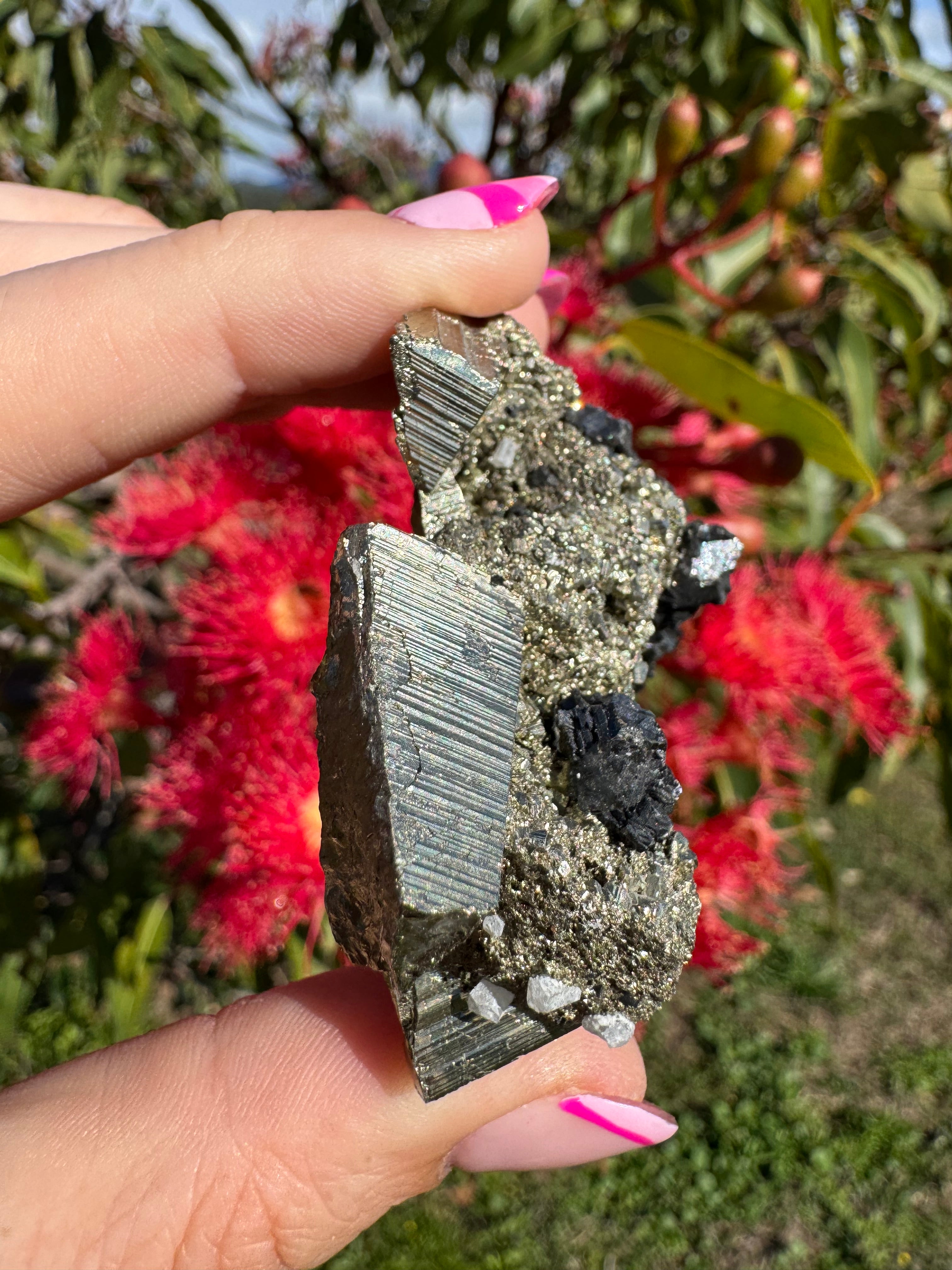 Pyrite And Galena On Quartz Specimen