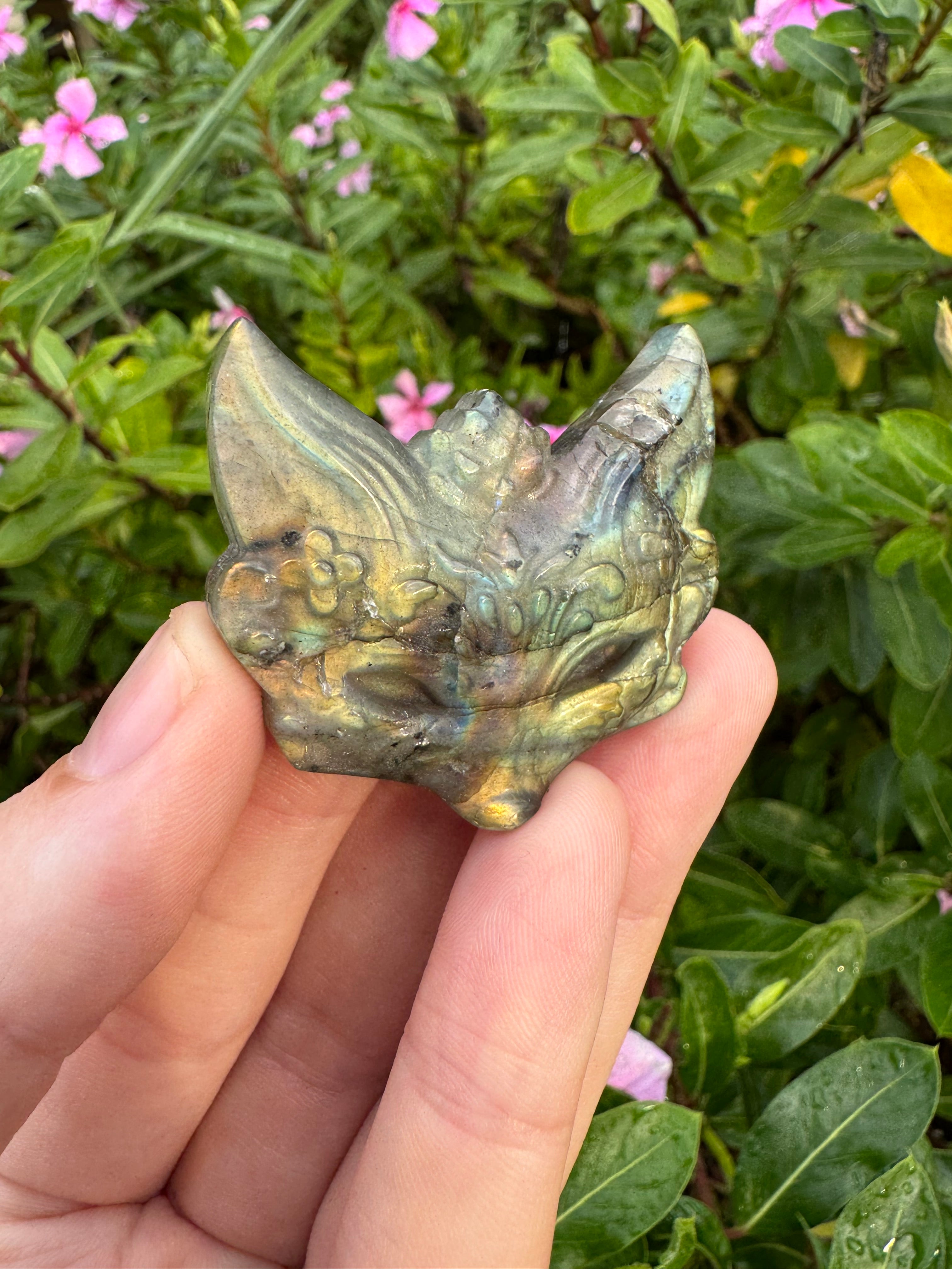 Labradorite Fox Carving