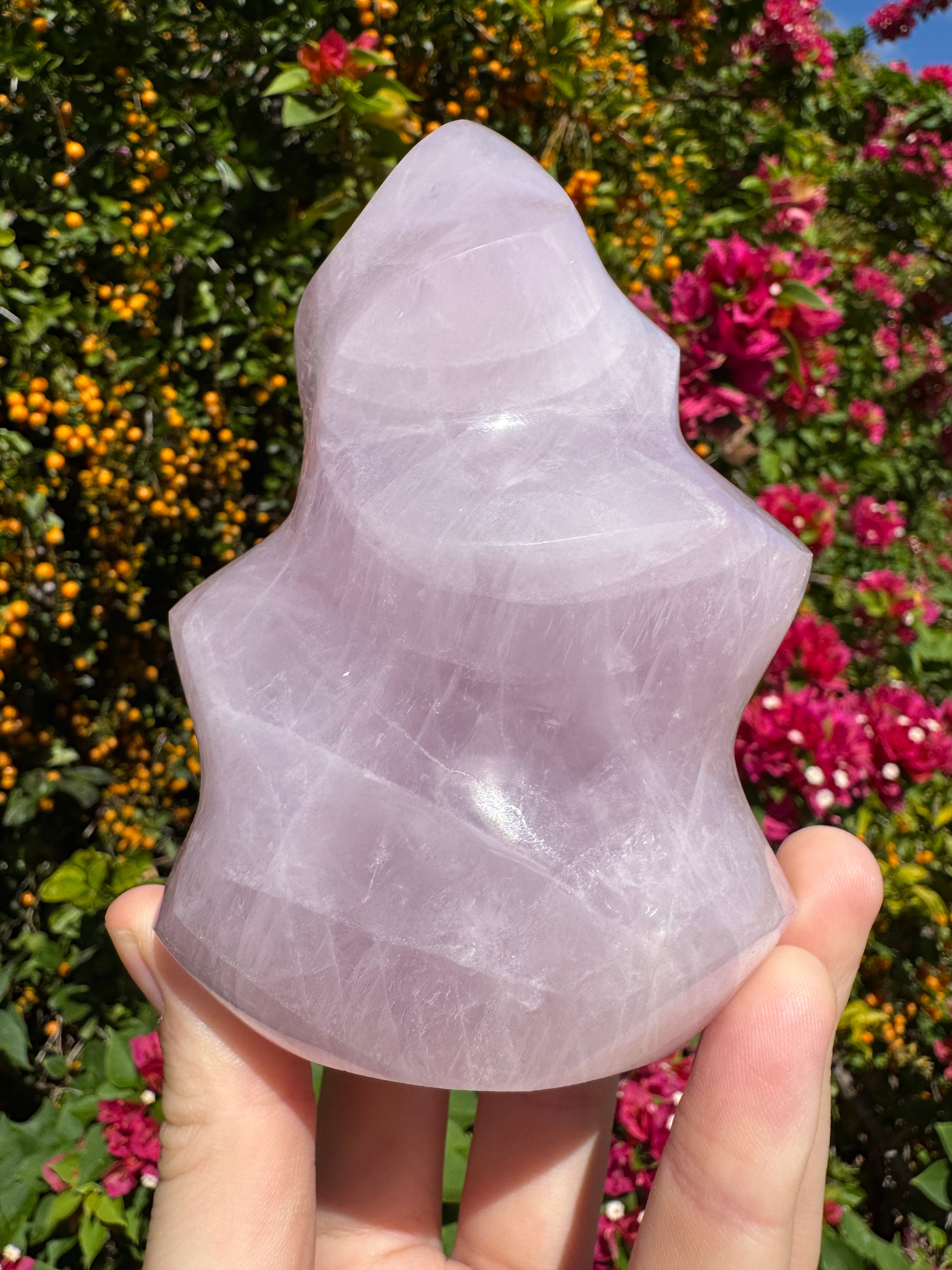 Lavender Rose Quartz Flame