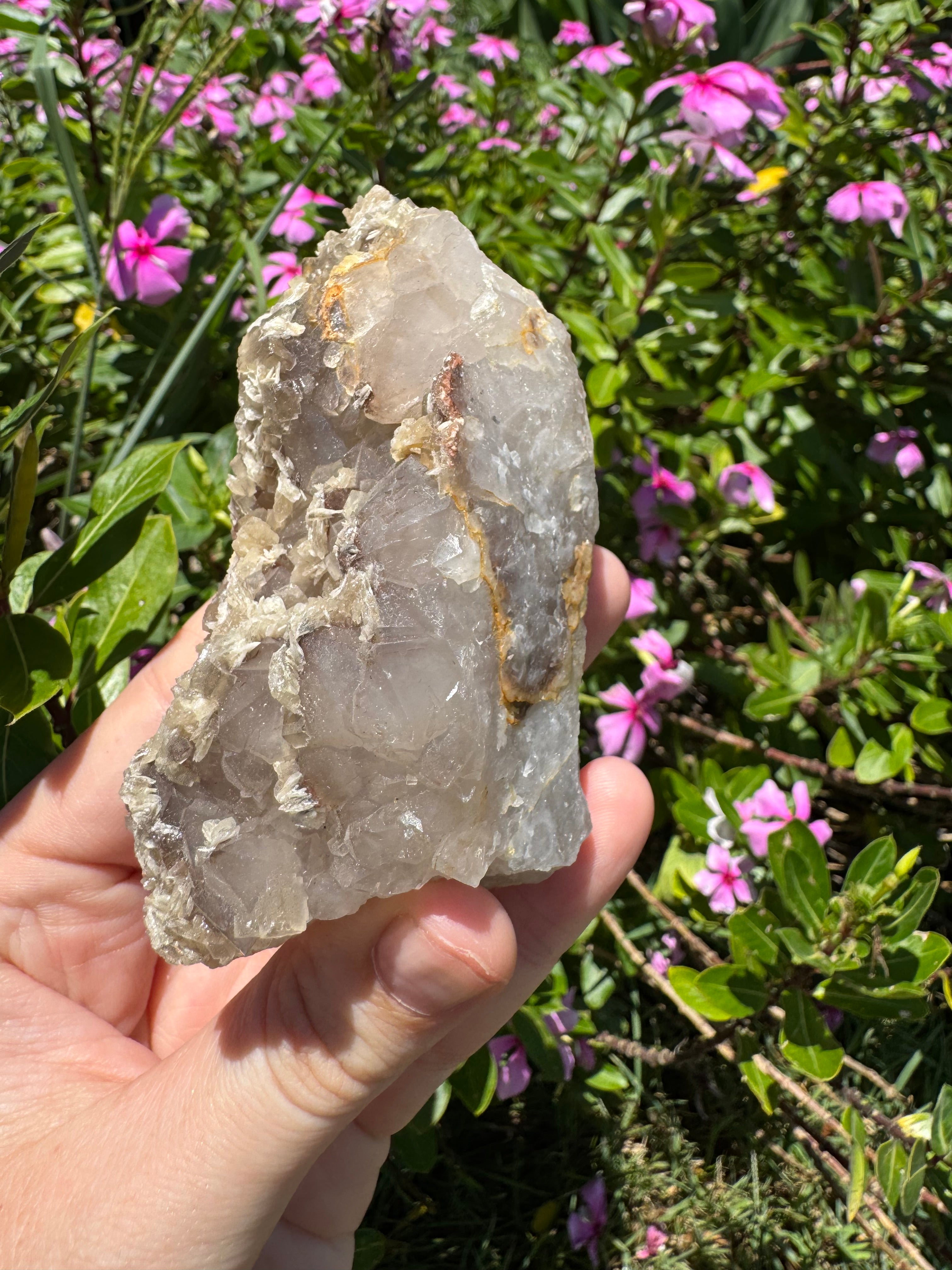 Fluorite And Barite on Quartz Specimen