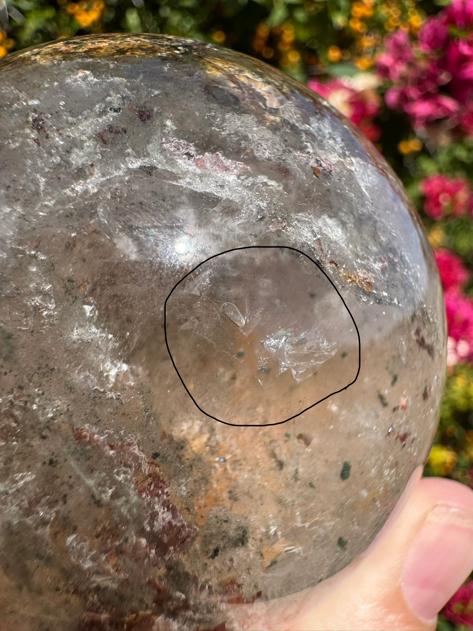 Enhydro Included Quartz Sphere - Moving + Stationary Bubbles