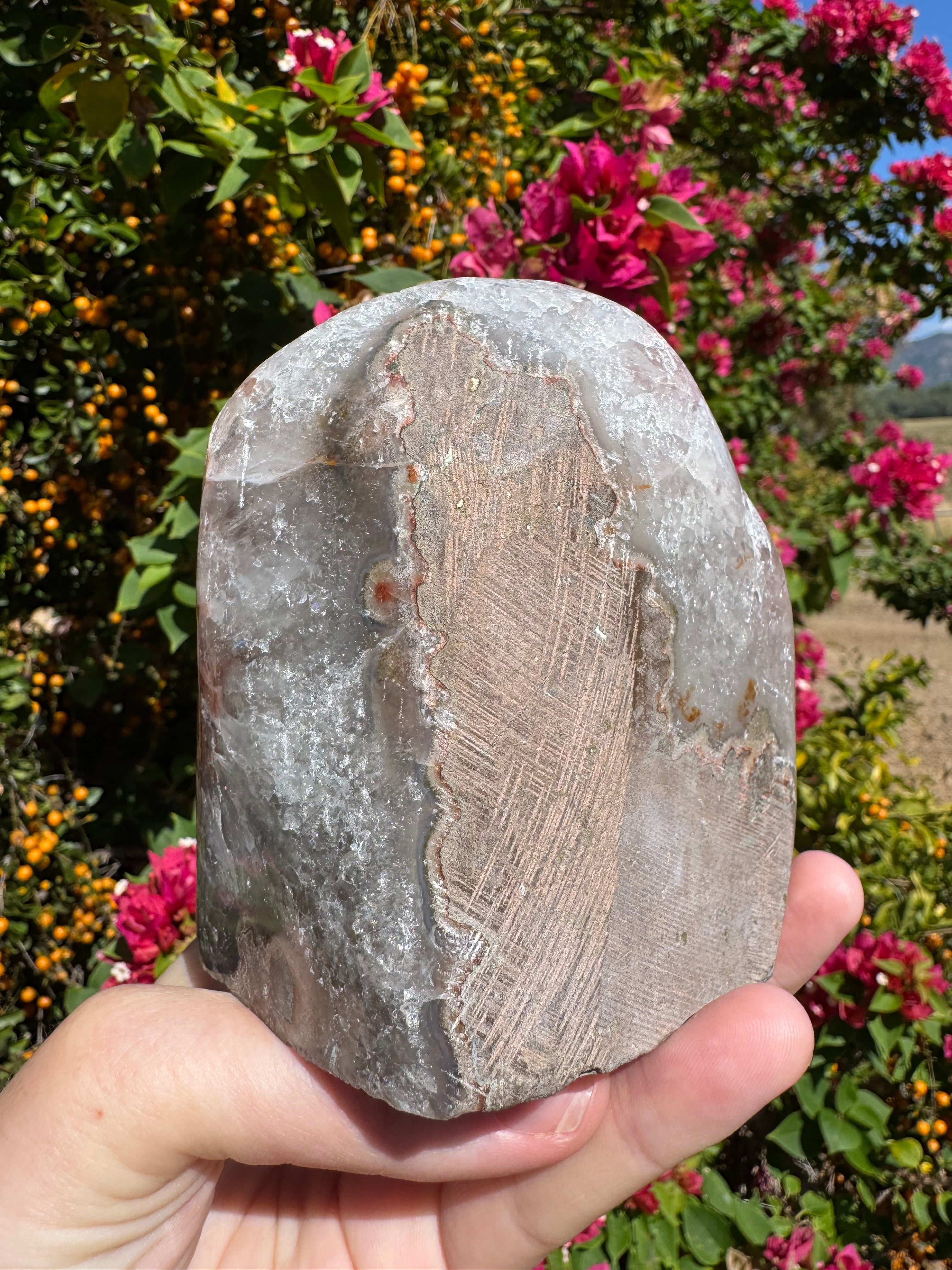 Pink Rainbow Amethyst Druzy Standing Geode – 1.229kg