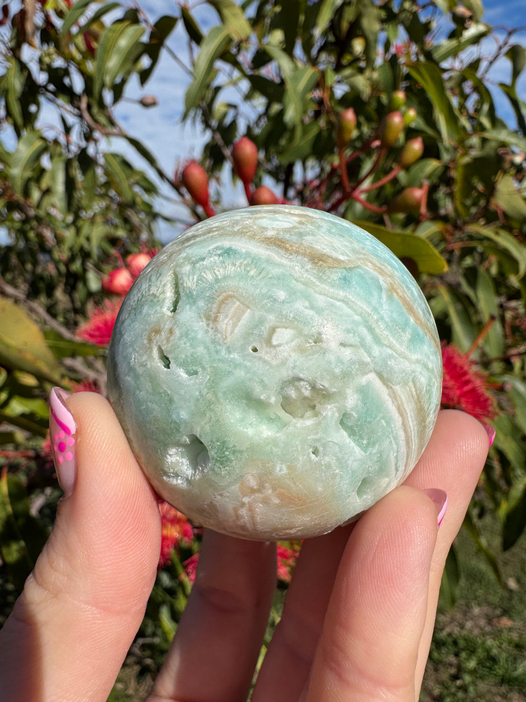 Blue Aragonite Sphere