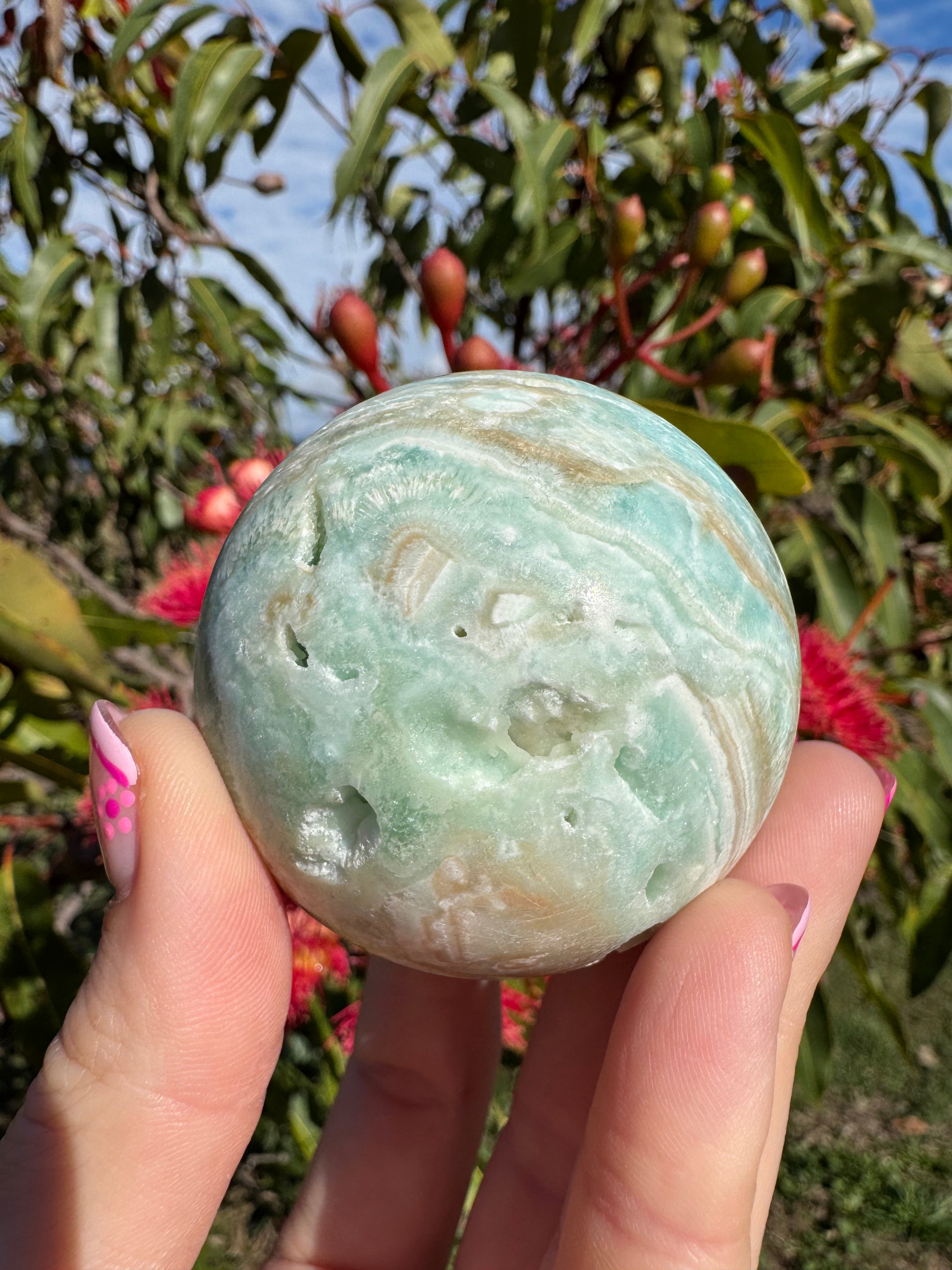 Blue Aragonite Sphere