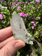Sugar-Coated Epidote On Quartz Point
