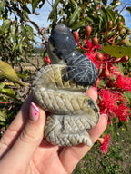 Volcanic Agate Snake Carving