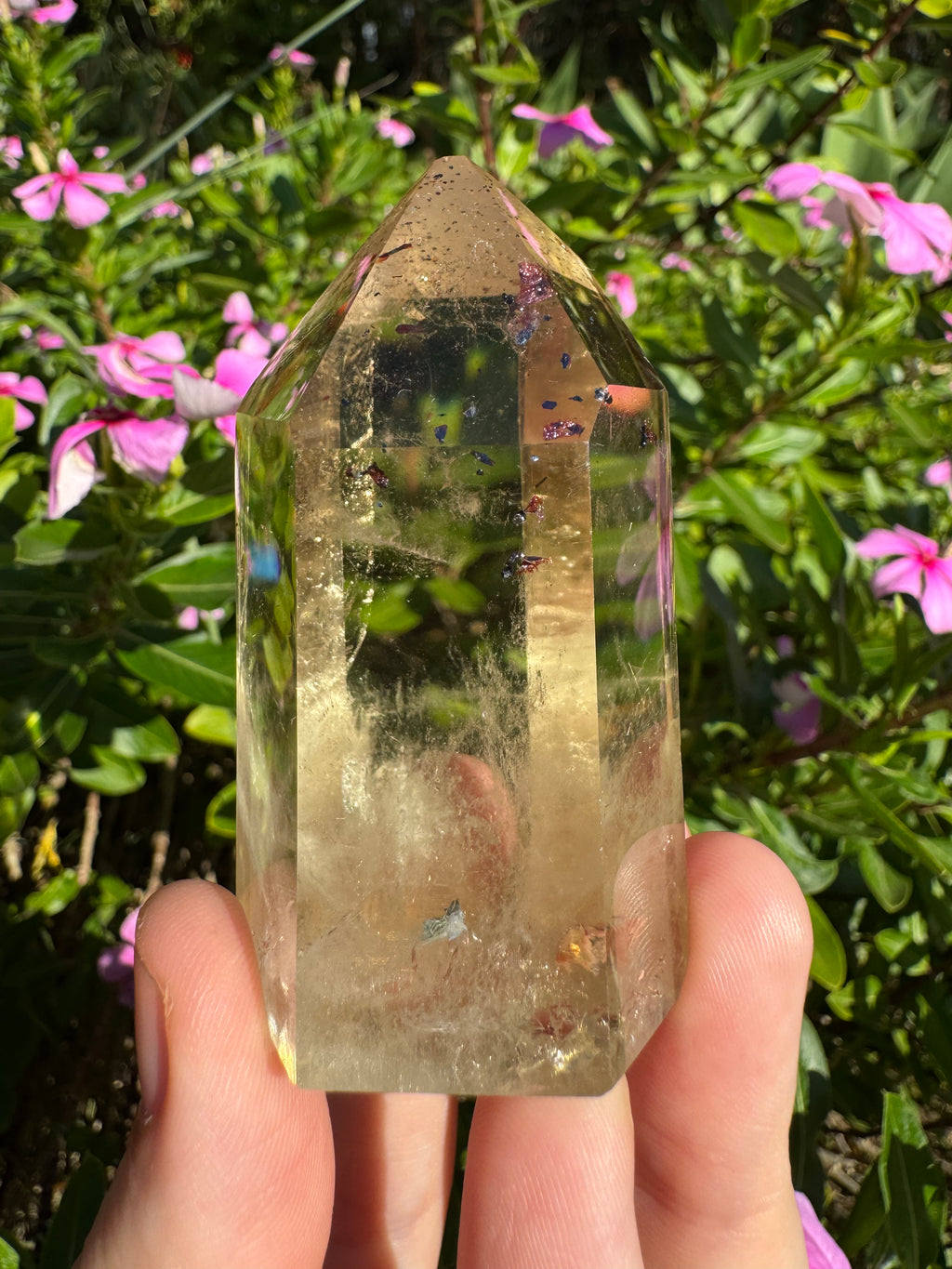 Natural Citrine Polished Point
- Hematite & Titanium Inclusions