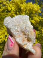 Purple-Zoned Cubic Fluorite on Quartz Specimen