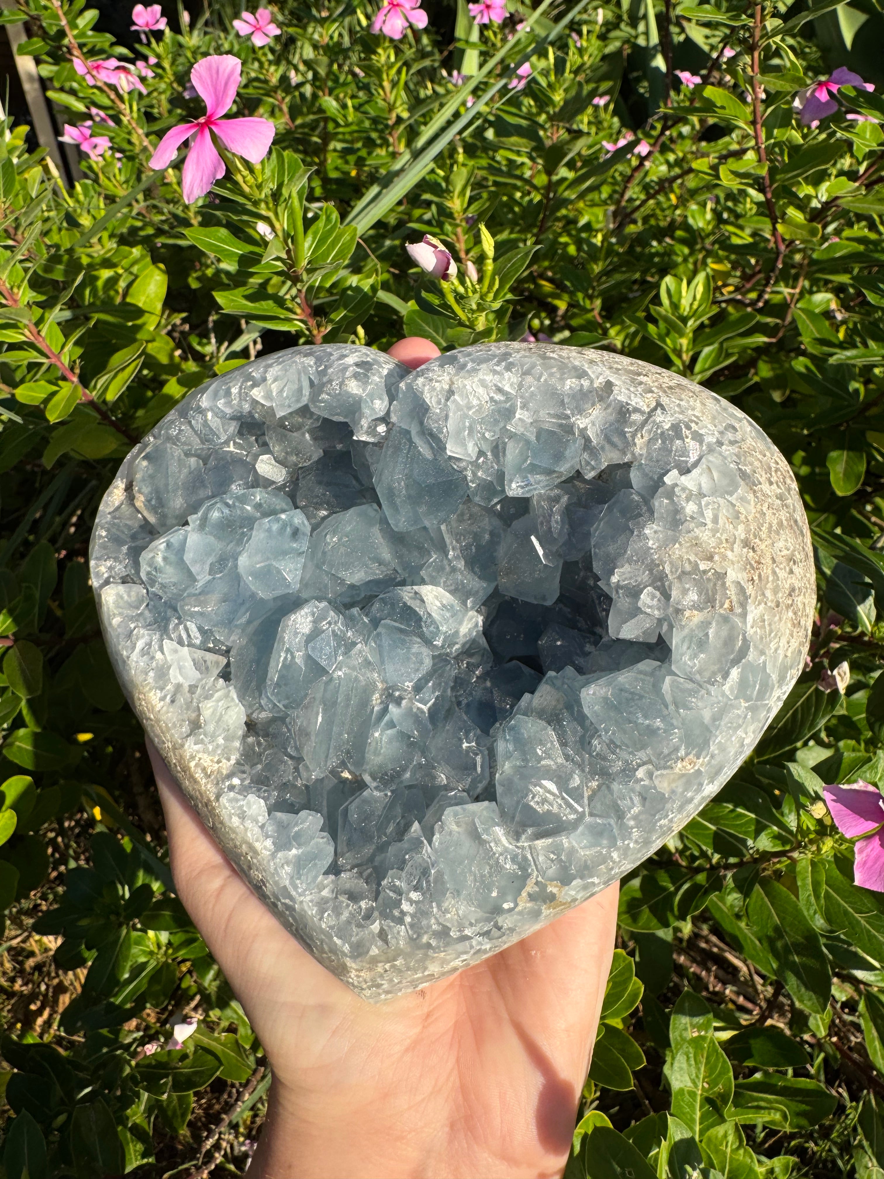 Blue Celestite Heart