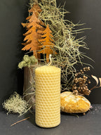 Handrolled Beeswax Intention Pillar Candle - Undressed