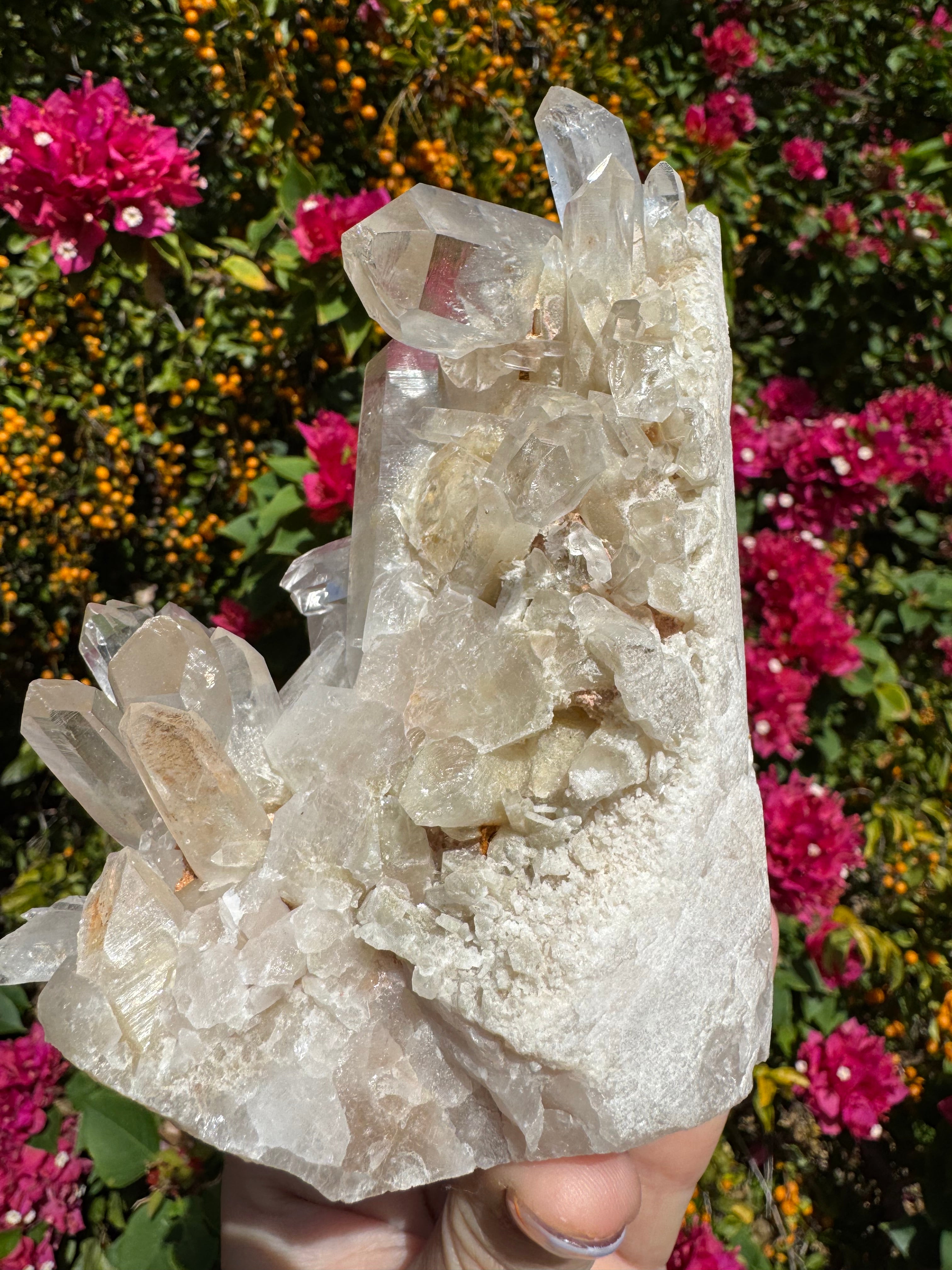 Pink Himalayan Samadhi Quartz Cluster