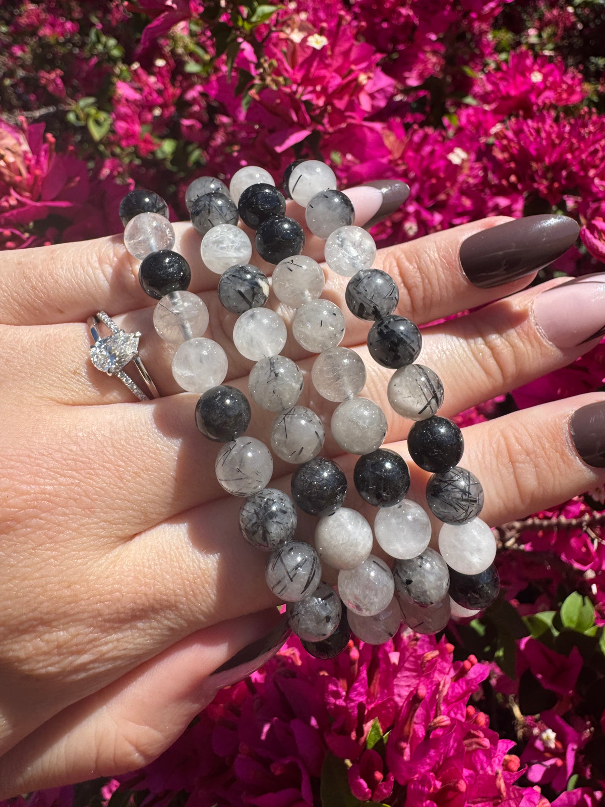 Tourmaline in Quartz 8mm Bracelet