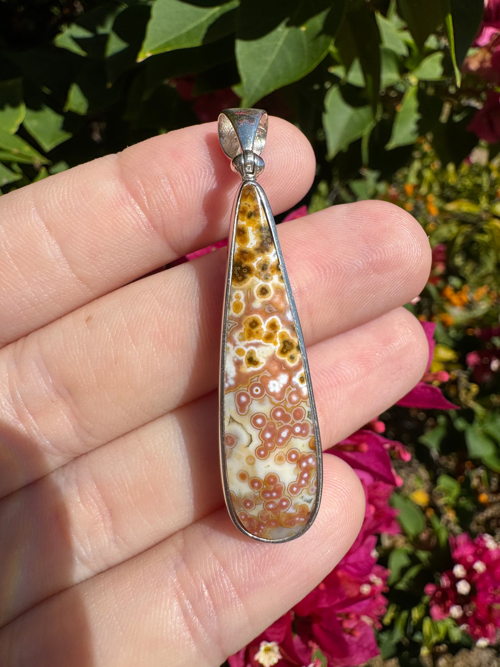 Ocean Jasper Pendant - Sterling Silver