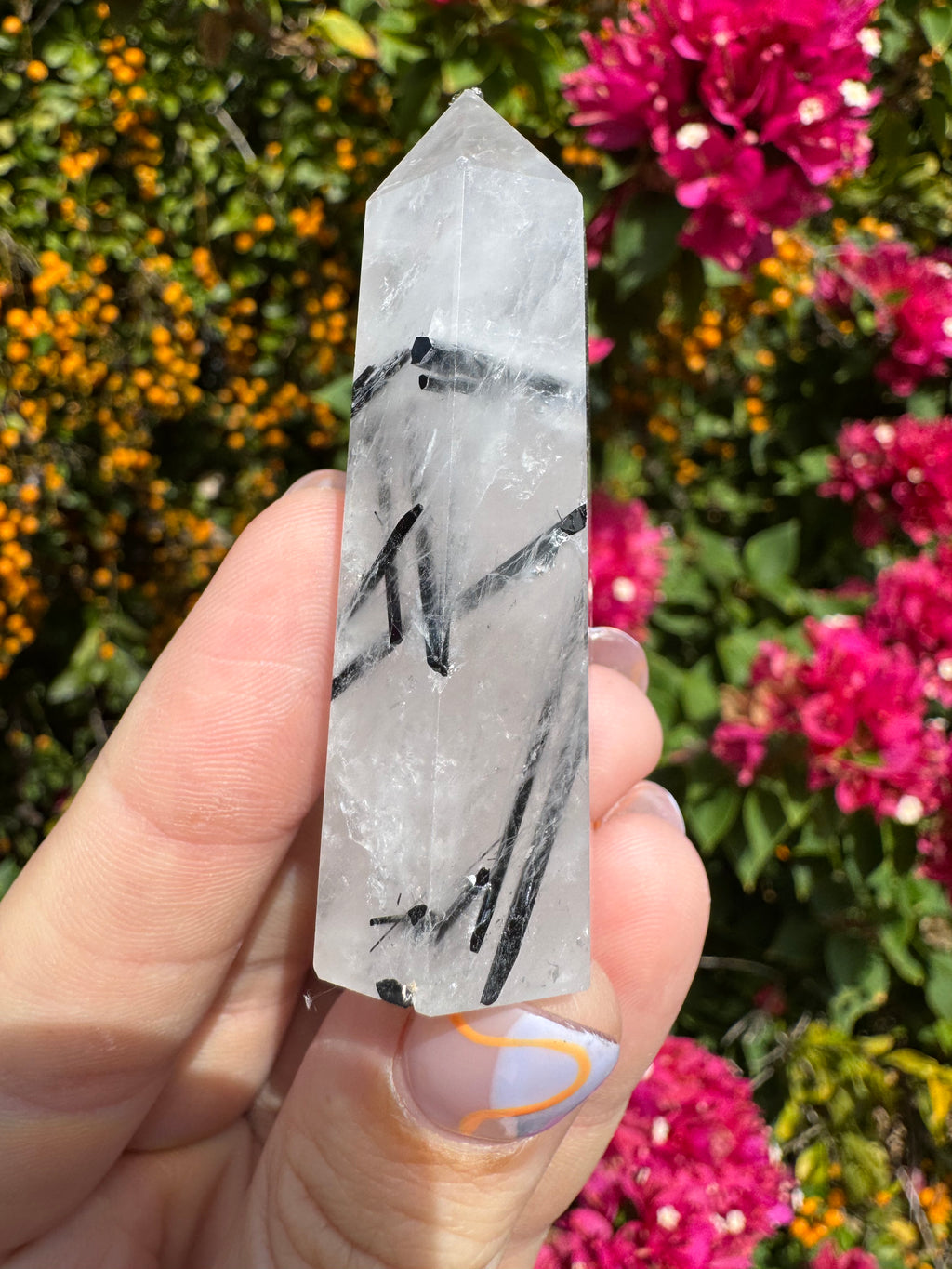 Included Quartz Point - Black Tourmaline