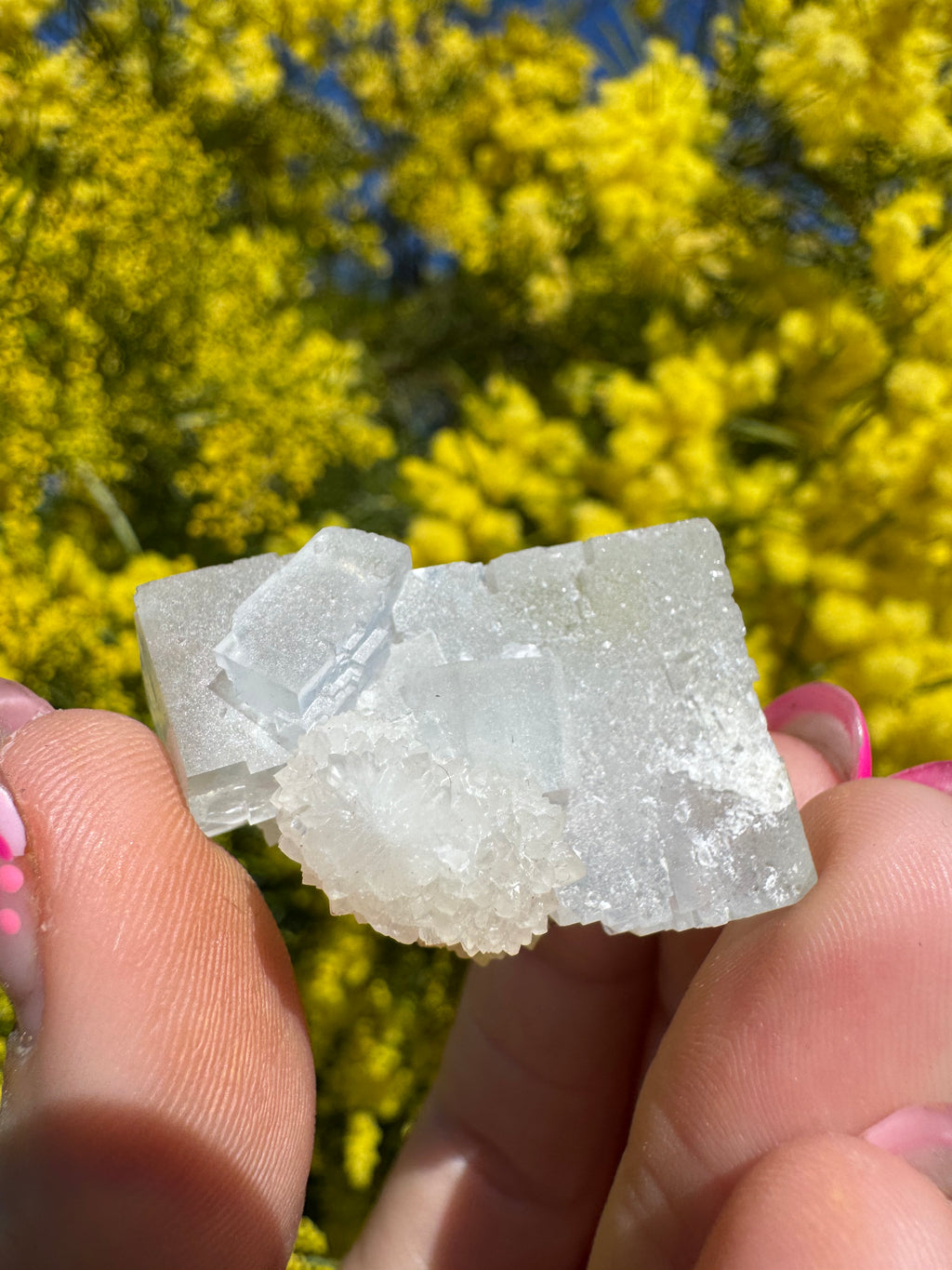 Iridescent Fluorite with Quartz Specimen