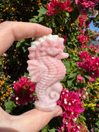 Pink Opal Seahorse Carving