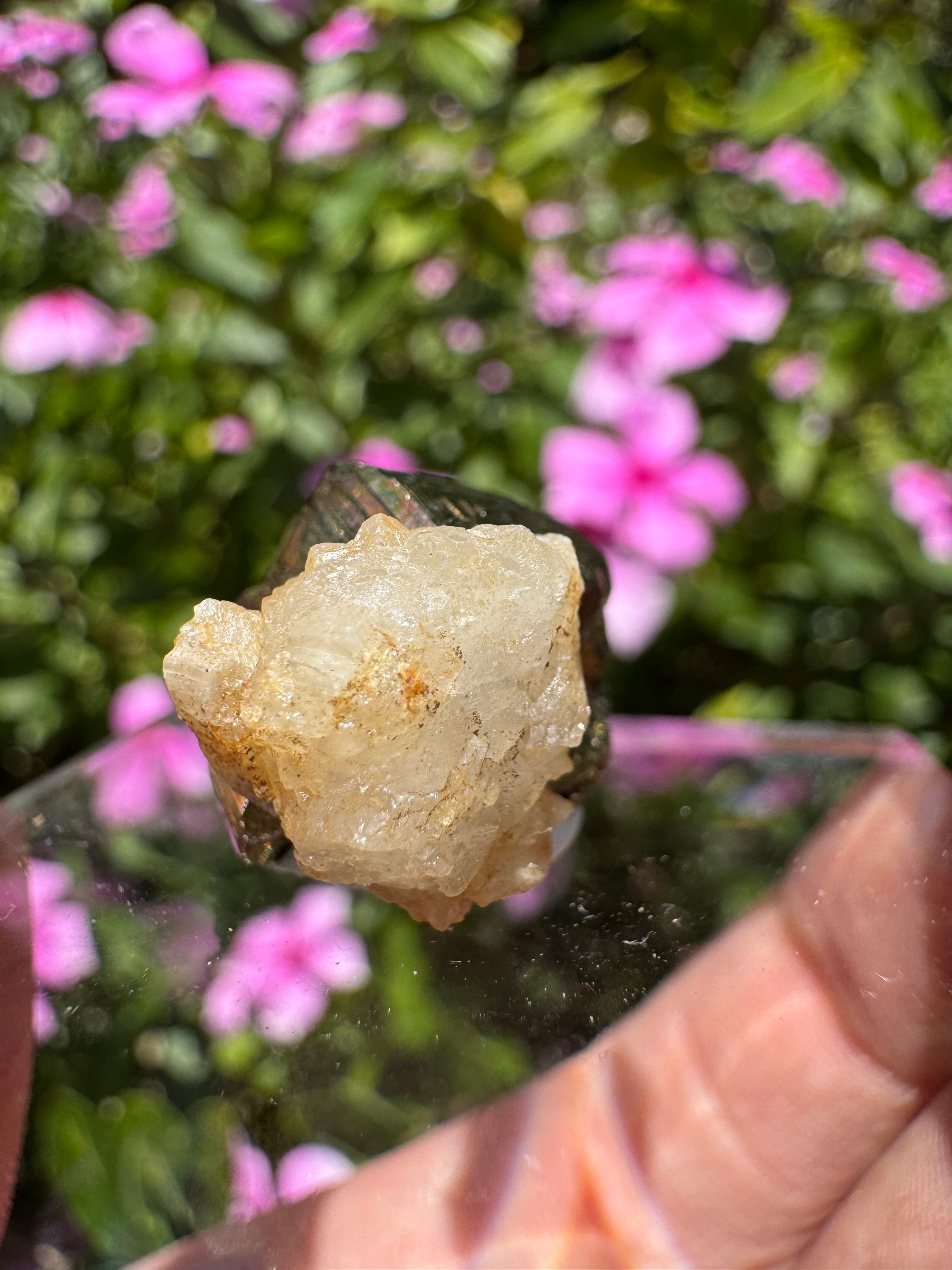 Iridescent Pyrite With Stilbite Cluster - A Grade