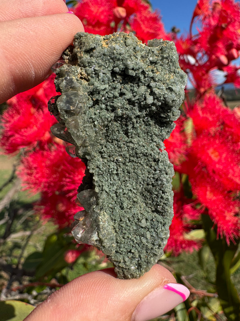 Himalayan Quartz with Chlorite and Rutile Inclusions Cluster