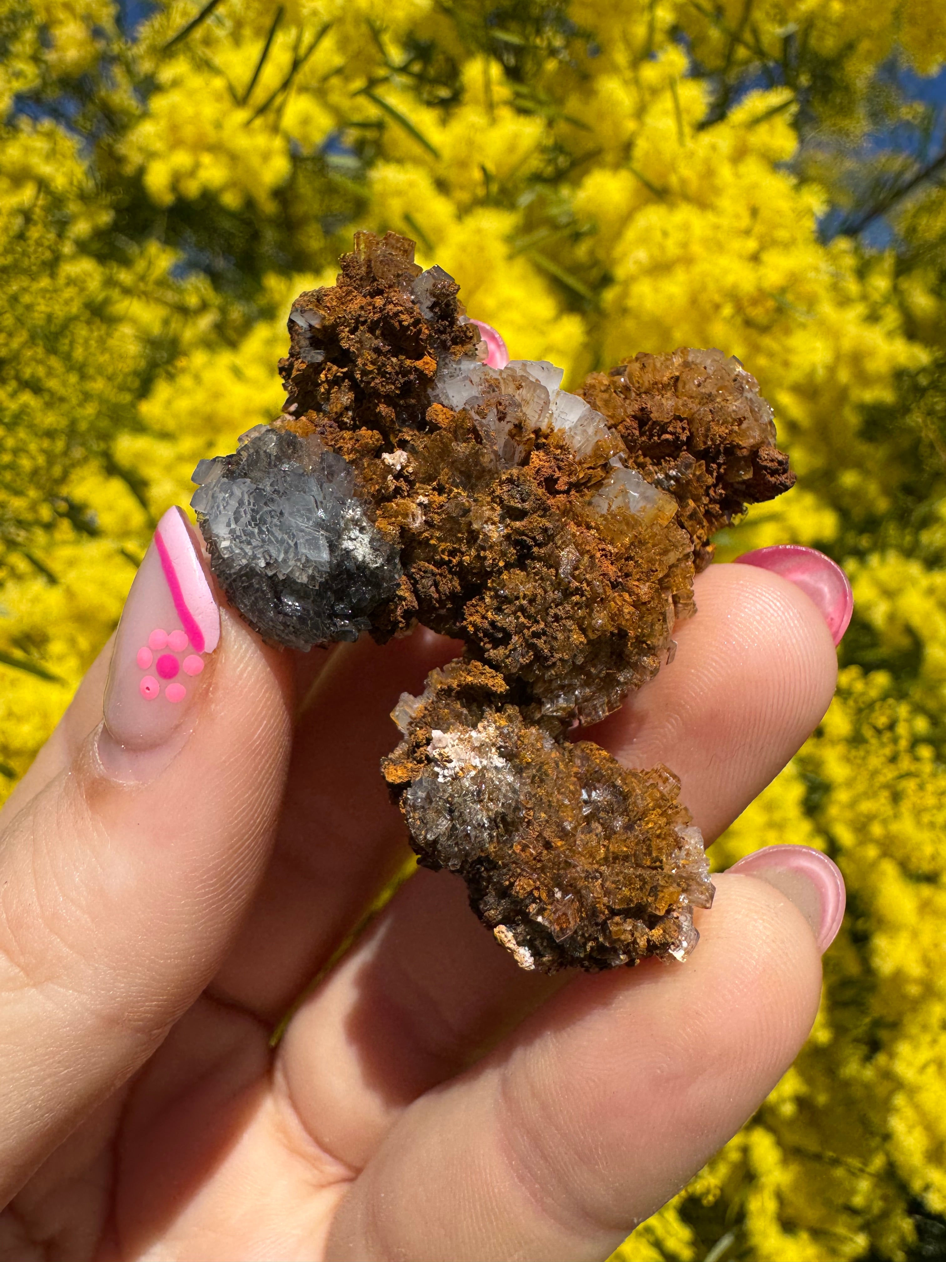 Creedite With Limonite Specimen
