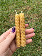 Handrolled Beeswax Intention Mini Candles - Prosperity