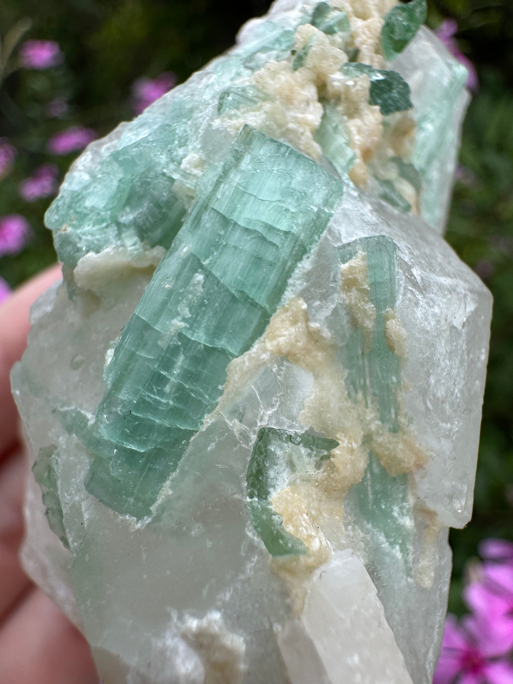 Green Tourmaline in Quartz Specimen