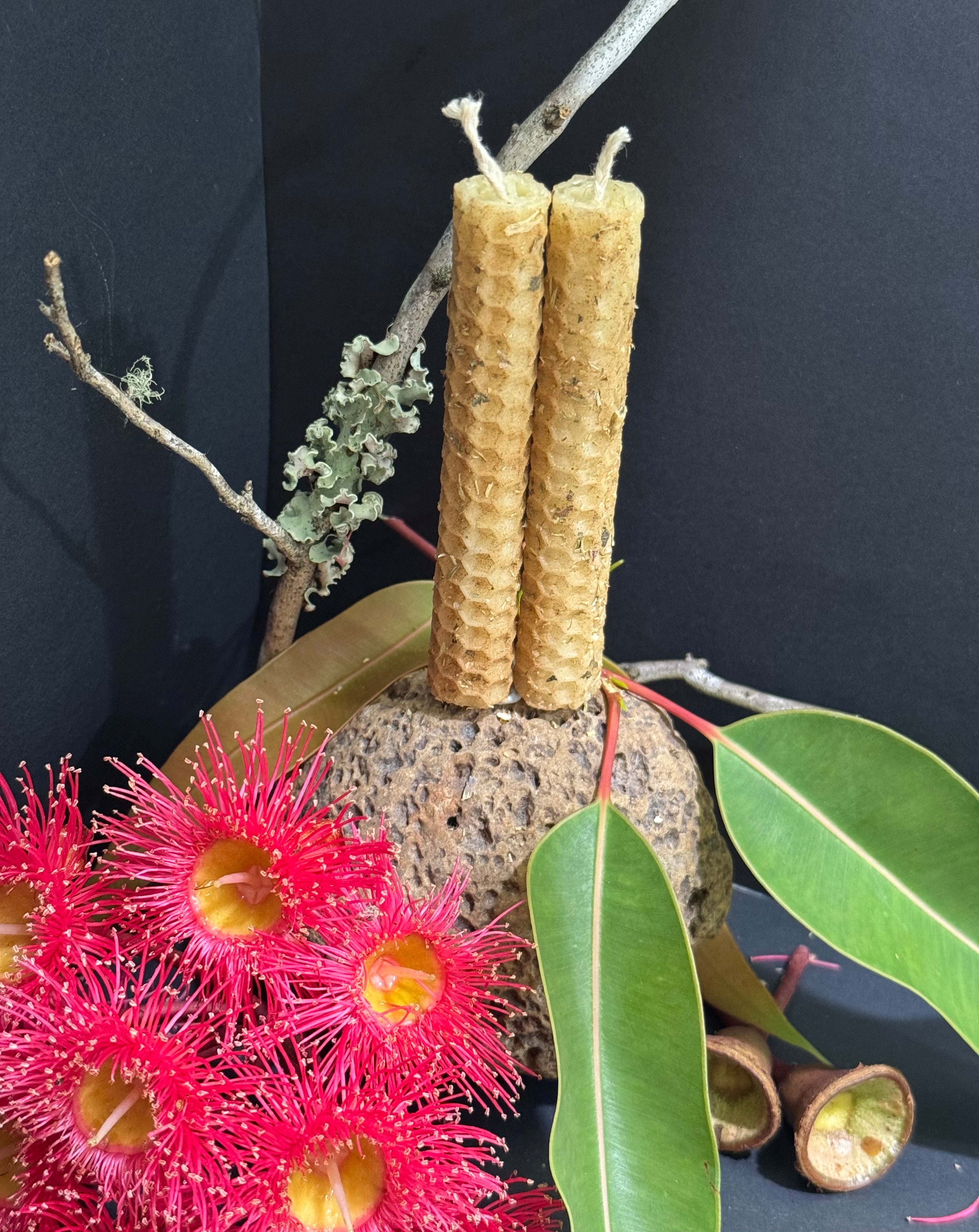 Handrolled Beeswax Intention Mini Candles - Prosperity