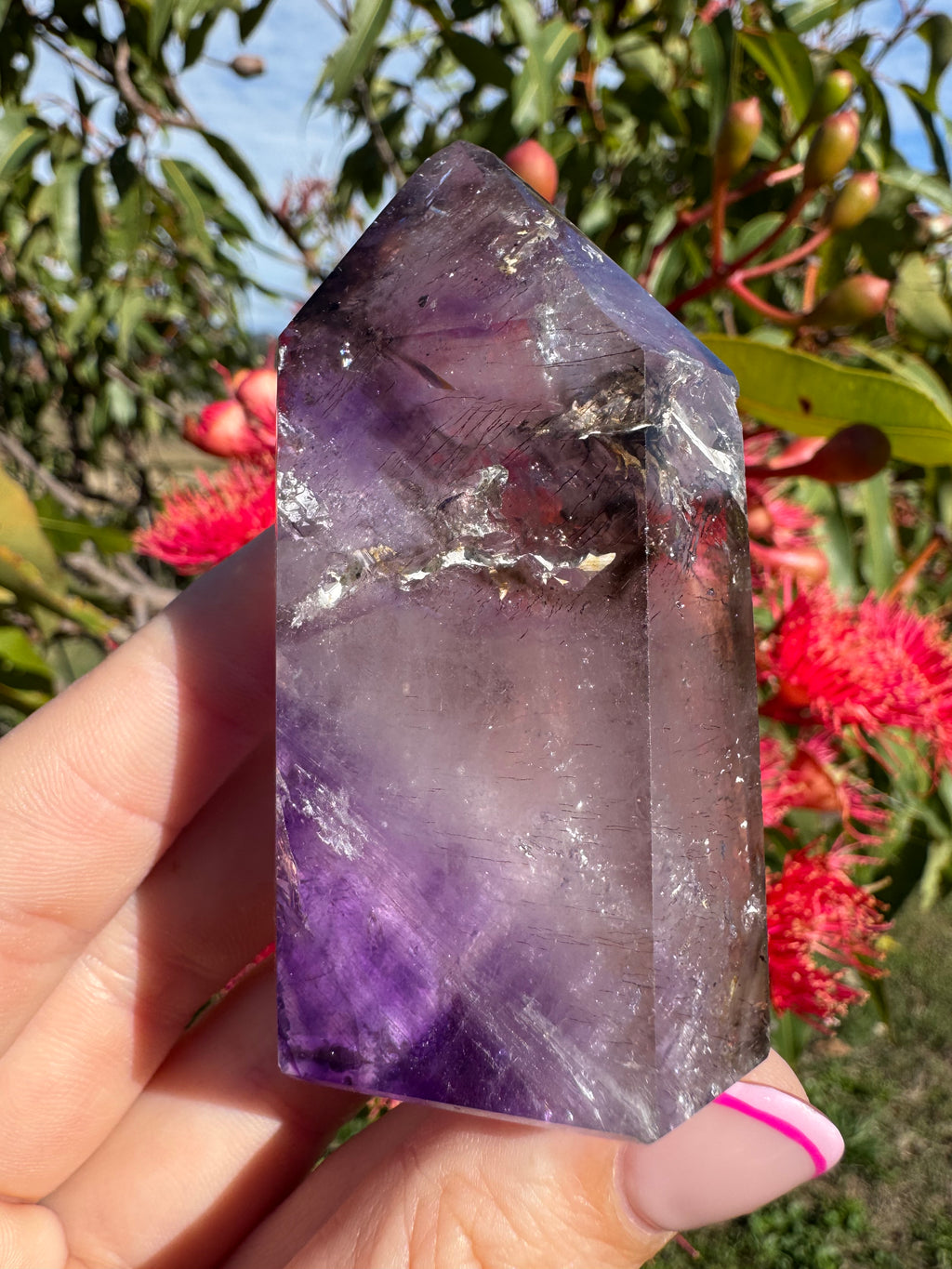 Included Amethyst Polished Freeform