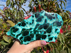 Chrysocolla and Malachite Polished Slice with Stand