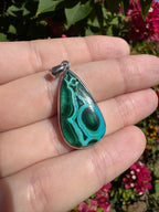 Malachite And Chrysocolla Pendant - Sterling Silver