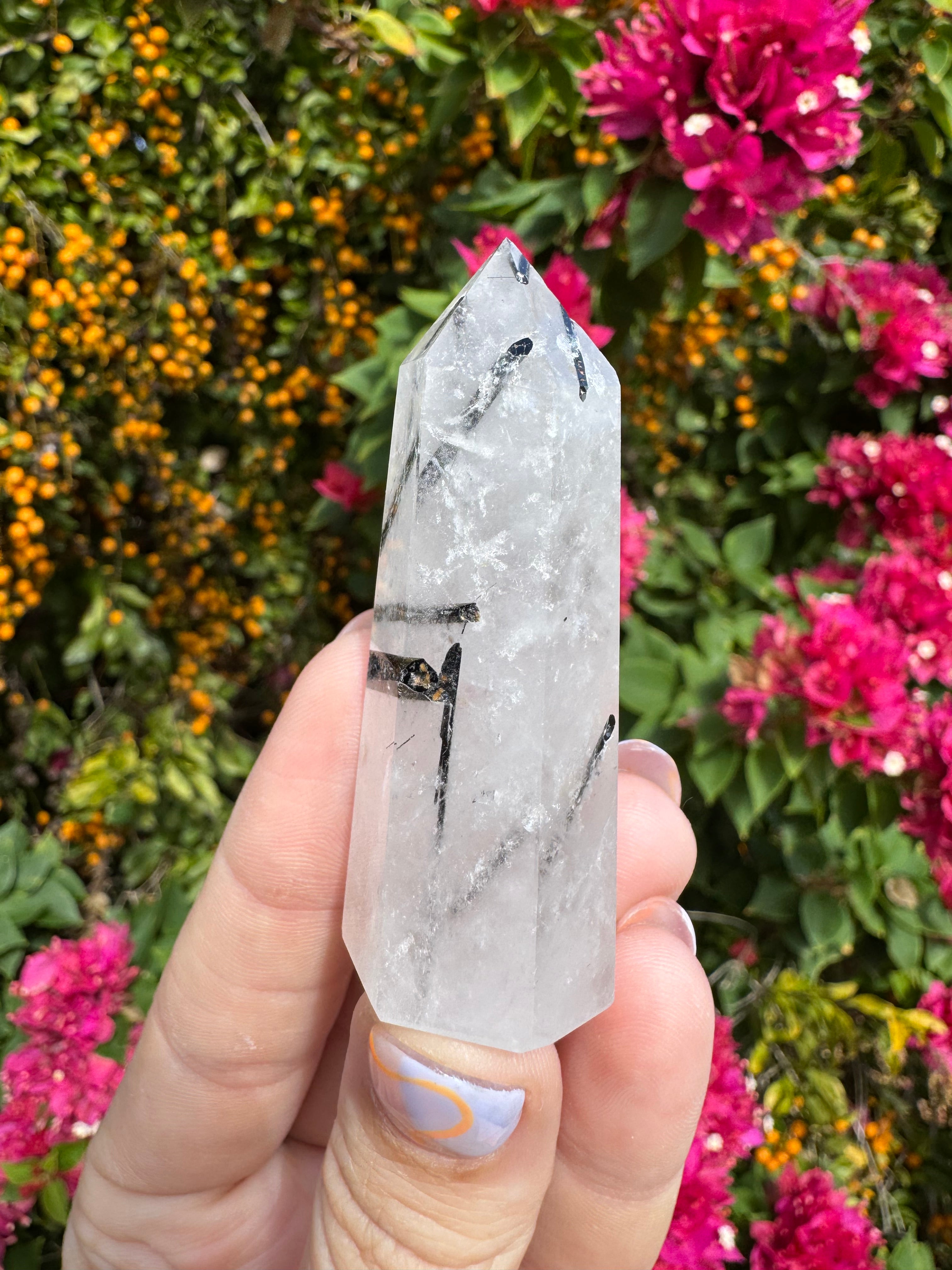 Included Quartz Point - Black Tourmaline